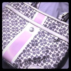 Coach purse *white, pink, gray*